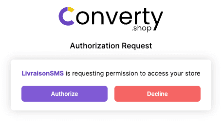 Converty Authorization Screen